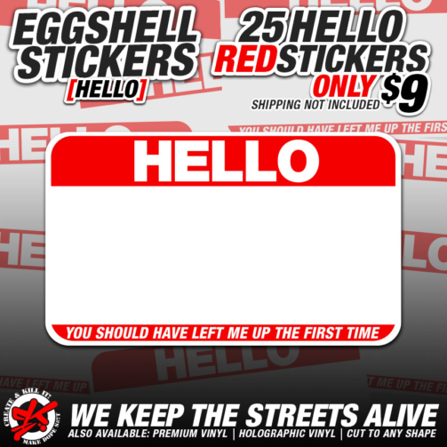 eggshell 25 HELLO red 9