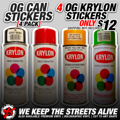 KRYLON CAN STICKERS 4 pack