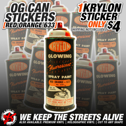 KRYLON CAN STICKERS RED ORANGE 633