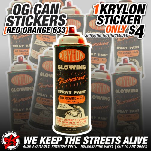 KRYLON CAN STICKERS RED ORANGE 633