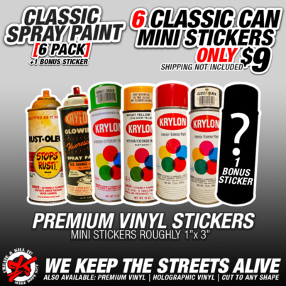 Classic Can Mini Stickers 9usd