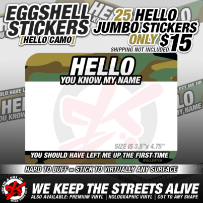 eggshell jumbo camo stickers