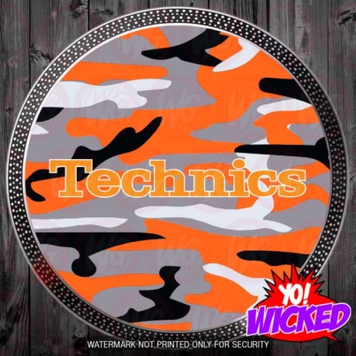 Technics Orange Camo Slipmat
