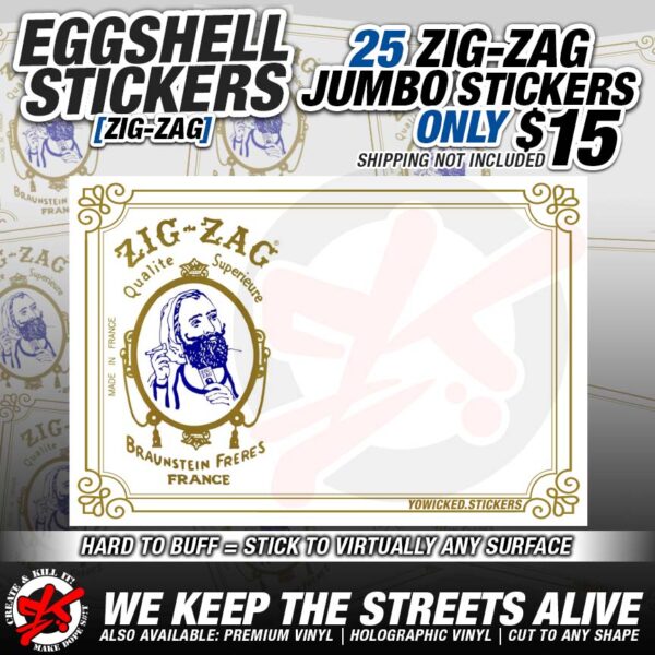JUMBO BIG STICKERS ZIG ZAG BLANKS