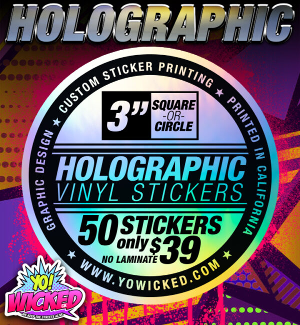 LIMITED TIME DEAL 50x 3" HOLOGRAPHIC STICKERS