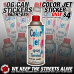 COLOR JET CAN STICKERS BRIGHT RED