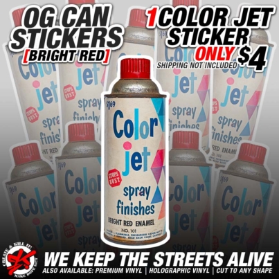 COLOR JET CAN STICKERS BRIGHT RED
