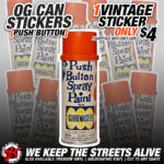 Push Button Vintage CAN STICKER