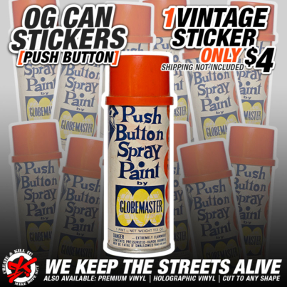 Push Button Vintage CAN STICKER