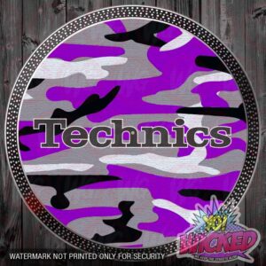 TECHNICS PURPLE CAMO DJ TURNTABLE SLIPMATS - pair