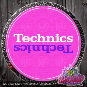 TECHNICS PINK WHITE PURPLE DJ TURNTABLE SLIPMATS - pair