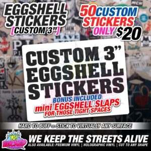 50x 3" EGGSHELL STICKERS